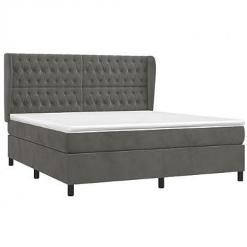 VidaXL Sommier à lattes de lit et matelas Gris foncé 180x200cm Velours