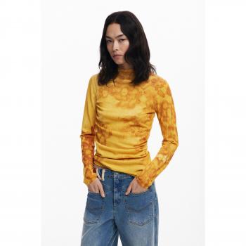 Desigual Damen Aquarellfeinstrickpullover in Gelb, Länge Ottawa, M