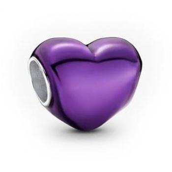 Charm Pluma Morada en Plata