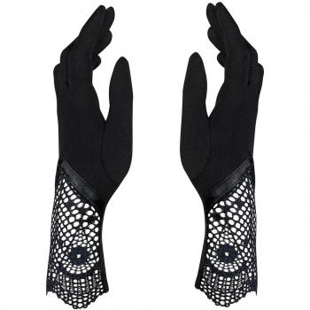 Glatt & Spitze Handschuhe – Obsessive, schwarz, Einheitsgrößenmodell