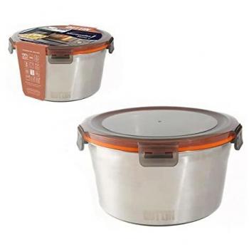 Runde 2 L Lunchbox von Quttin – Edelstahl, mikrowellenfest