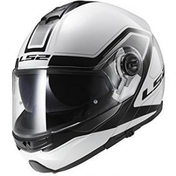 LS2 FF325 Strobe Civik Klapphelm, Farbe Weiss-schwarz, Größe L (59/60)