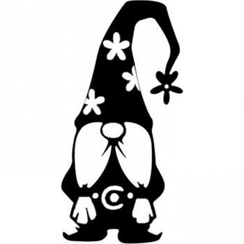 Silhouette de gnome en métal, décoration de jardin