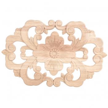 Decorazione in Legno Intagliato Applique per Mobili 30*19CM