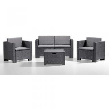 Salotto Da Giardino Colorado 4 Posti 119x64x57 cm, Antracite, BICA