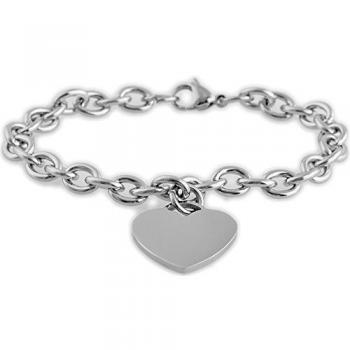 Corazón Plateado Akzent Pulsera de Acero 0112
