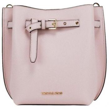 Michael Kors Pink Pebble Leather Bucket Messenger Handbag