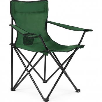 Compact Camping and Fishing Chair with Beverage Rests