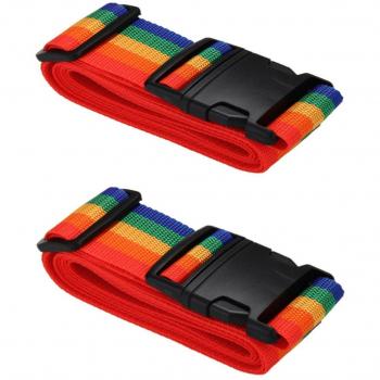 2 Stück Koffergurt in Regenbogenfarben