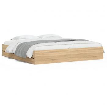 VidaXL Bettgestell mit Schubladen Sonoma-Eiche 160x200cm Holzwerkstoff