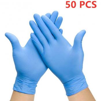 Gants de cuisine et nettoyage nitrile bleu – paquet de 50 pcs