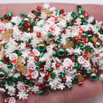 Santa Claus Clay Slices with Beads for Shakers