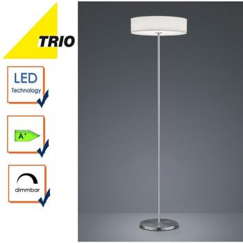 Lugano Dimmer‑Leuchte – LED-Stehlampe, weißer Stoffschirm Ø 40 cm, Trio