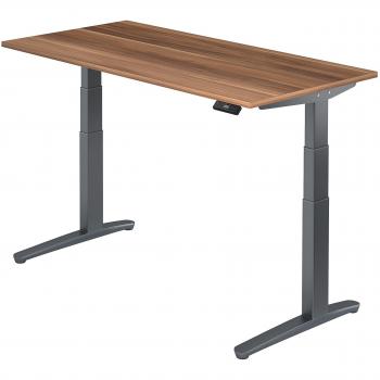 Elektrischer Schreibtisch 160 × 80 cm – Sitz‑Steh‑Modell in Zwetschge Graphit
