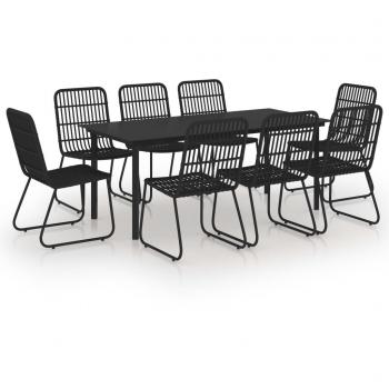 Patio Elegance: 9-Set Rattan with Glass