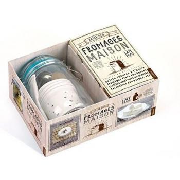 Faire ses fromages maison : Avec un grand bocal en verre, 3 faisselles rondes réutilisables, 1 spatule en bois, 1 louche en inox, 3 étamines