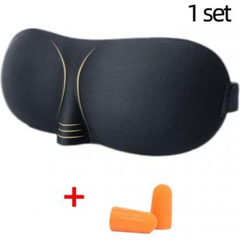 Soft 3D Sleeping Mask with Free Earplugs