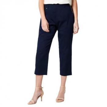 Petite Side Zip Stretch Crop Trousers