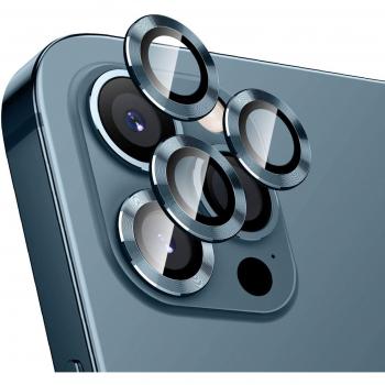 Protector de lente de cámara con anillo metal y cristal para iPhone 11, 12 Pro, 12 Pro Max, Mini