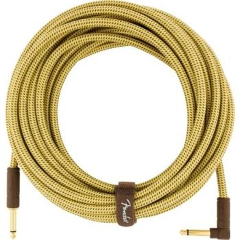 Fender Deluxe 25‑fot tweed‑instrumentkabel (rak/vinklad)