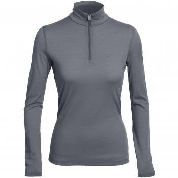 Icebreaker Wmns Oasis LS Half Zip Camiseta, Mujer, Gris