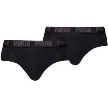 Puma Herren Slip 2er-Pack mit Label-Detail, Schwarz, Größe XL