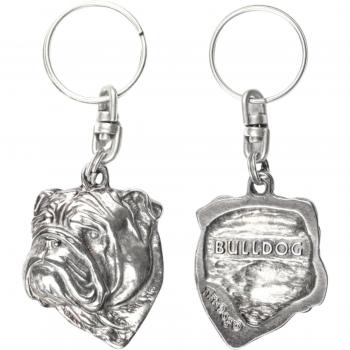 Pendentif Bulldog en métal argenté