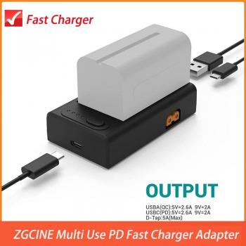 ZGCINE NP‑F PowerSync – DSLR Camera Fast Charger