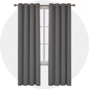 Deconovo Schlafzimmer Vorhang Kälteschutz 229x117cm Hellgrau 2er Set
