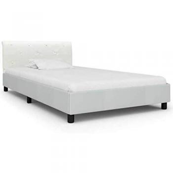 Bed Frame 100x200 in White Faux Leather – VidaXL