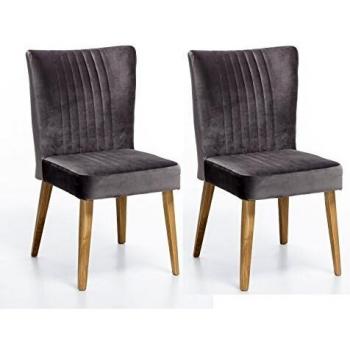 Chaise scandinave en velours gris