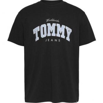 Tommy Hilfiger Black Varsity Style Cotton T-shirt, Size M