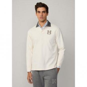 Polo Off White Maniche Lunghe Rugby Hackett L