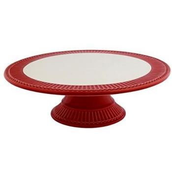 Greengate Servierplatte Alice, Kuchenplatte, rot, 28 cm, Steinzeug