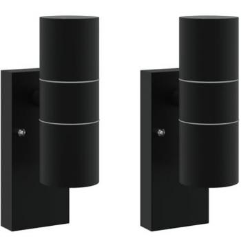 Aplique de Exteriores 2Pcs Negro 7x10x22cm