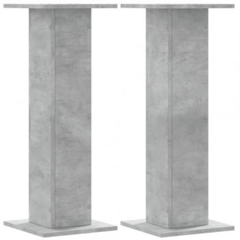 Speaker Stands 2 pcs Concrete Grey 30x30x80 cm Engineered Wood