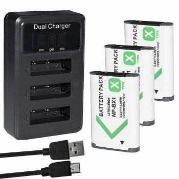 Sanne 2023 Pack Batterie/Chargeur LED USB – Compatible Sony VLOG Camera