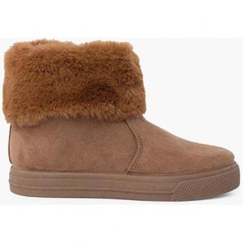 Bottes Pisamonas à col roulé en fausse fourrure marron pour filles