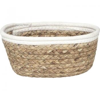 Piante in Vaso Ovale di Cotone – 21x16x9 cm, Bianco “Tendance”