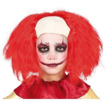 Peluca de Payaso Infantil con Cabello Rojo y Cabeza Calva