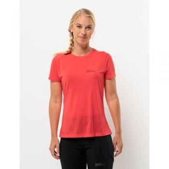 Jack Wolfskin Vonnan Maglia Rossa a Manica Corta per Donna