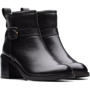Clarks Women's Black Ankle Heeled Boots, Size 4.5 UK