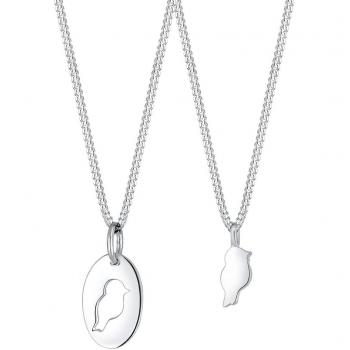 Elli Stern‑Symbol Halsketten-Set (Vogel, Mutter, Kind) – 925 Silber