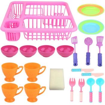 Juego de cocina con vajilla de plástico