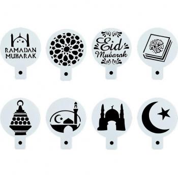 Kaffeekunst Schablonen für Eid Mubarak