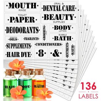 Sticker Etiqueta Transparente Contenedores de Almacenamiento
