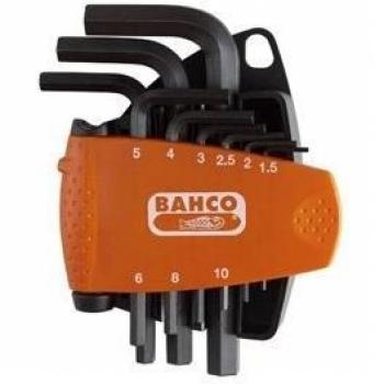 Juego de 9 llaves hexagonales acodadas pavonadas -Bahco