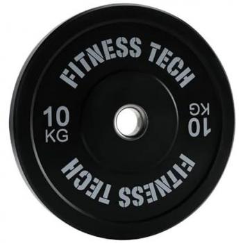 Plate Bumper Fitness Tech 10 kg – Negros de Alta Densidad