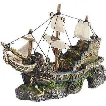 Brown 33 cm Monster Pet Galleon with Sails – Polyresin
