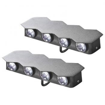 Set di 2 lampade da parete LED esterne in metallo nero Weldon moderno